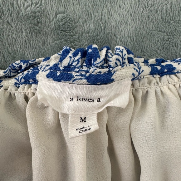 Blue Floral V-Neck Midi Dress by - Picture 4 of 6